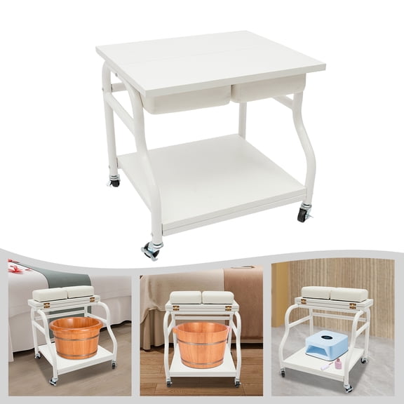 Portable Esthetician Trolley Cart, Foot Bath Cart, Trolley Cart with Wheels