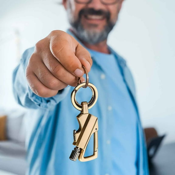 Portable Eternal Flame Lighter, Multifunctional Windproof Keychain Lighter with Bottle Opener, Waterproof Outdoor Survival Lighter for Camping, Hiking and Everyday Carry