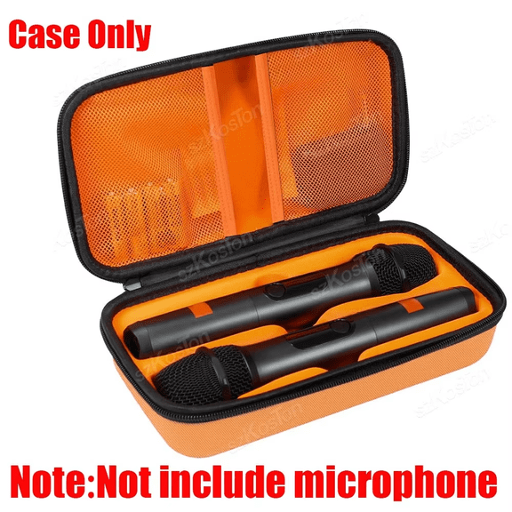 Portable Eva Wireless Microphone Storage Bag Carrying Case Compatible with JBL Wireless Two Microphone System for Trip Camping