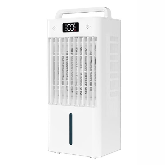 Portable Evaporative Air Cooler, 10L (2.6Gal) Cooler Fan with Remote Control, 3 Modes & 3 Speeds, Touch Screen, Ice Packs & Casters, for Bedroom, Living Room and Office