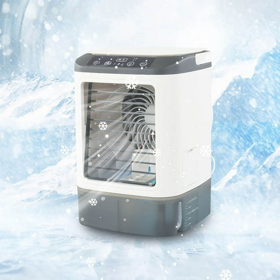 Portable Evaporative Cooler Fan, Desktop Humidifier and Silent Mini Air Conditioner, 7 Color Night Light, 3 Speeds, Mist Spray, Home, Dormitory, Office, Travel, Bedroom Cooling Solution