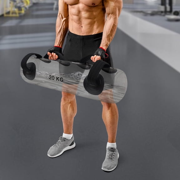 Portable Exercise Water Bag with Inflator Adjustable Weight Up to 44lbs for Full-Body Workouts, Durable PVC & Nylon, Ideal for Home or Gym Use