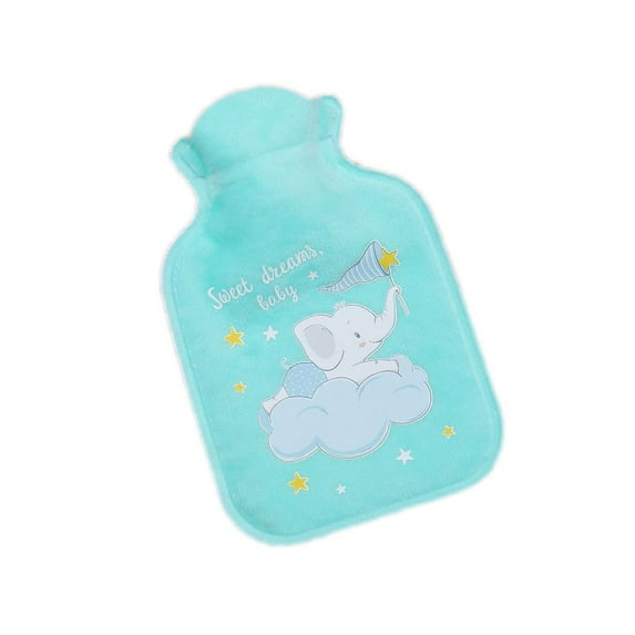 Portable Explosion-proof Cartoon Hot Water Bottles Warming Products Plush Water Injection GREEN ELEPHANT