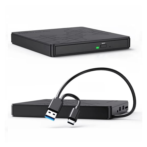 Portable External 5-in-1 Blu-Ray Drive RW Optical Drives DVD CD Burner USB3.0 Player Reader ,Compatibility