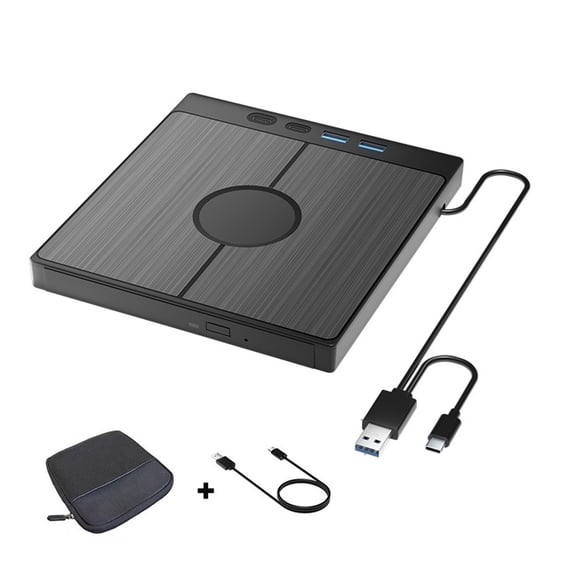 Portable External Blu-ray Drive USB3.0 Type-C CD/DVD RW Burner with SD TF Card Reader