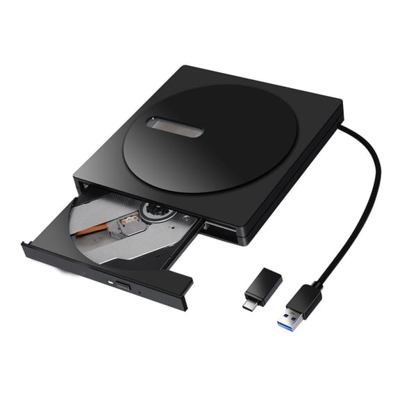 Portable External CD-RW DVD-RW Type C&USB3.0 CD DVD ROM Player Drive Writer Rewriter Burner ,Easy to Install