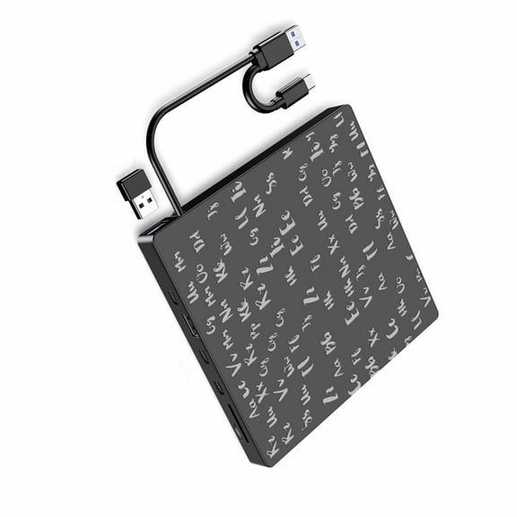 Portable External DVDs Drive RWs Burners Two Interfaces USB Type C Fast Speed CDs DVDs Recorders Player