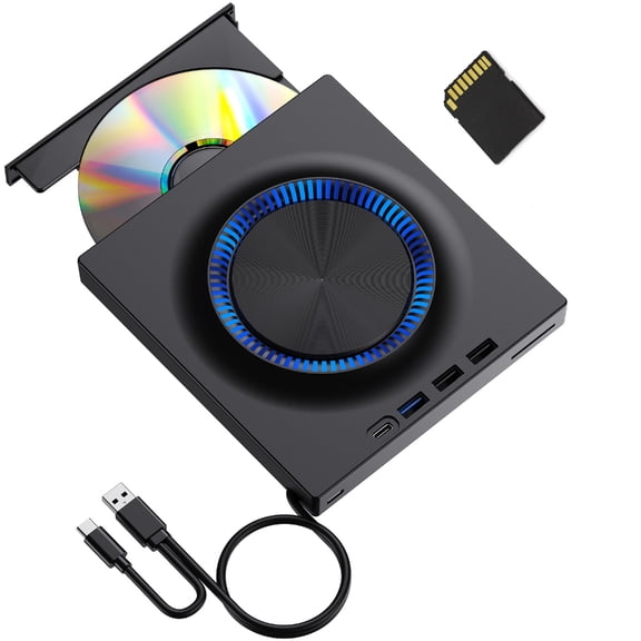 Portable External Dvds Drive Burners With USB3.0 And Type C Connectivity 5Gbps Speed Compatible for Laptop PC Computer