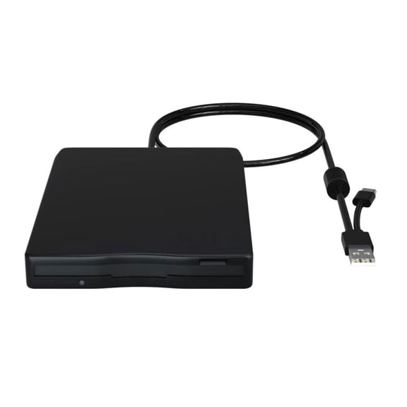 Portable External Floppy Disk Drive Featuring Double USB Ports and Wide OS Compatibility