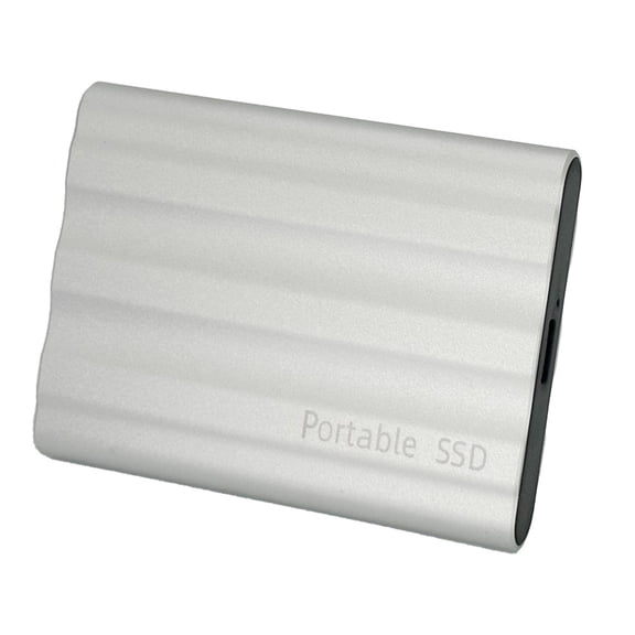 Portable External SSD, High Speed Solid State Drive for PC Laptop Gaming, Compact Backup Storage for Photos Videos Files (Silver)