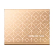 Portable External SSD, High Speed Solid State Drive for PC Laptop Gaming, Compact Backup Storage for Photos Videos Files - Gold
