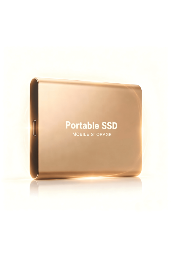 Portable External SSD, USB 3.1 Aluminum Alloy Mini Hard Drive for PC Laptop Mac, High Speed Storage Backup Gold
