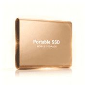 Portable External SSD, USB 3.1 Aluminum Alloy Mini Hard Drive for PC Laptop Mac, High Speed Storage Backup Gold