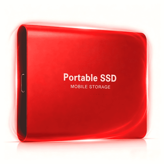 Portable External SSD, USB 3.1 Aluminum Alloy Mini Hard Drive for PC Laptop Mac, High Speed Storage Backup Red