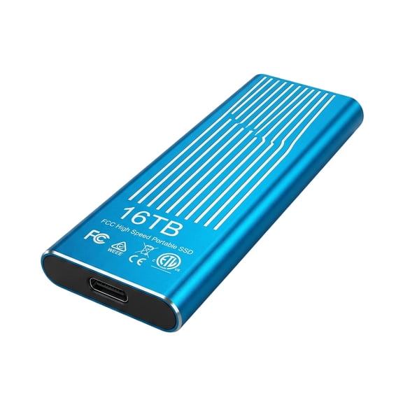 Portable External SSD Updated Model, USB 3.1 High Speed 430MB/s Read, 370MB/s Write, Drop Proof Vibration Resistant for PC Laptop-Blue
