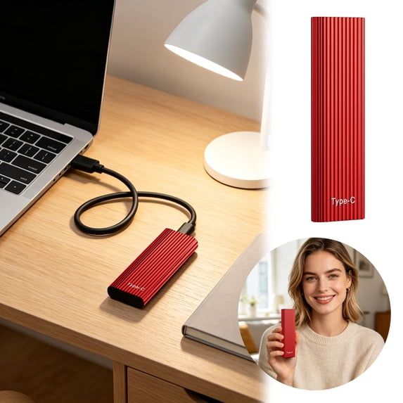 Portable External Solid State Drive High Speed Large Capacity External Hard Drive Aluminum Shockproof Pocket Storage Disk For Laptop Phone PC