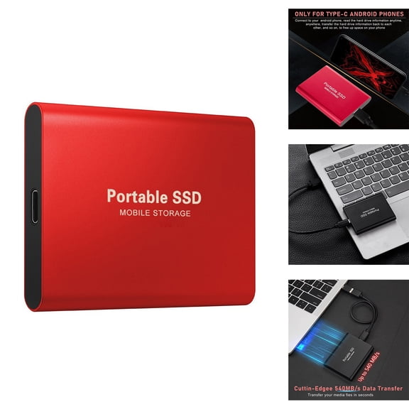 Portable External USB 3.1 Hard Drive, Slim Memory Expansion Device for Storage and Backup, Compatible with PC, Laptop Computers and Phones