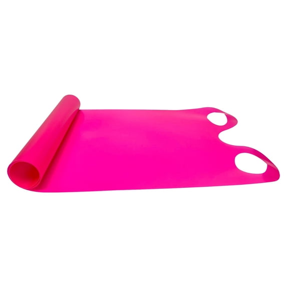 Portable Extra Thick Roll Up Plastic Snow Sled for All Ages Durable Design for Snow Grass Sand Ice Activities Ergonomic Handles for Safe Comfy Sliding Ideal for Multiple Riders,Pink