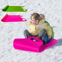 Portable Extra Thick Roll Up Snow Sled - 48x16.5in Durable Plastic Sled for Snow & Grass Sliding, Wear-Resistant Soft Sled Mat, Perfect for Winter Outdoor Play & Sliding Fun, Pink