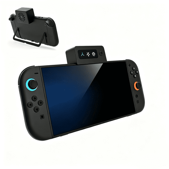 Portable Extraction For Cooling Fan Compatible with Switch 2 4 Speed Adjustable Radiator with Kickstand Type C Black Game Console Cooler