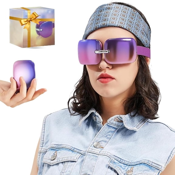 Portable Eye Massager with Heat & Compression, Rechargeable Eye Relax Device, Purple Gradient