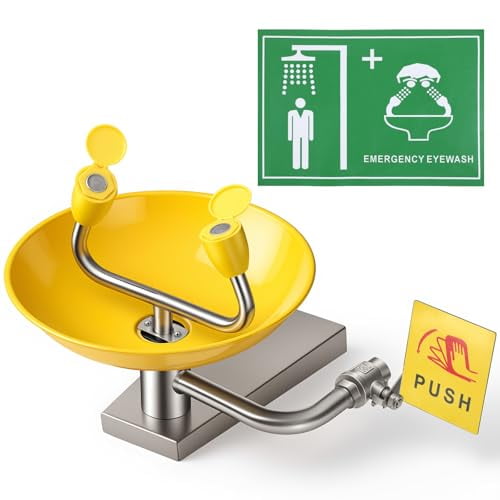 Portable Eye Wash Station OSHA Approved Wall Mounted First Aid Emergency Eyewash Station with Eye Irrigation Sign for Workplace, Lab, Construction$$Beauty, Personal Care, & Hygiene