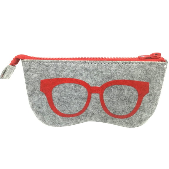 Portable Eyeglasses Bag Case Soft Felt Zipper Glasses Purse Bag Makeup Storage Pouch
