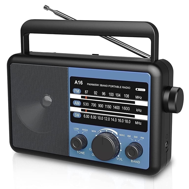 Greadio AM FM Radio with Big Knob, FM Radio Ease for Use, Battery