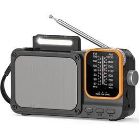 Portable AM FM Radio, Bluetooth AM FM Transistor Radio, Rechargeable Emergency Radio with LED Light,AC Power or Battery Operated,Knob Control,Headphone Jack, Perfect for Home,Kitchen,Outdoor