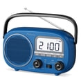 thumbnail image 1 of Portable AM FM Rechargeable Radio with Best Reception, Digital Time/Station Display,AC Power or Battery Power Radio with Bluetooth Speaker for Home/Kitchen/Outdoor Blue, 1 of 8