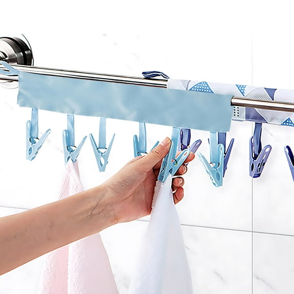 Portable Fabric Clothes Hanger, Foldable Garment Hanger, Plastic Material, for Business Trips, Wardrobe Socks and Hats Storage, Solid Color, by FAJHHA