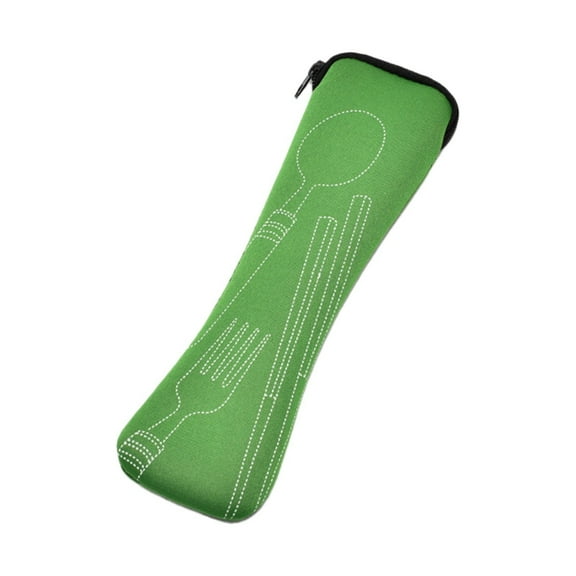 Portable Fabric Cutlery Pouch with Zipper, Reusable Travel Silverware Bag for office Lunch, Camping, Office, Machine-Washable, Holds Spoon Fork Straw, Zero-Waste Gift, 1*Portable Cutlery Storage Bag