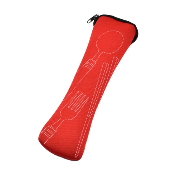 Portable Fabric Cutlery Pouch with Zipper, Reusable Travel Silverware Bag for office Lunch, Camping, Office, Machine-Washable, Holds Spoon Fork Straw, Zero-Waste Gift, 1*Portable Cutlery Storage Bag