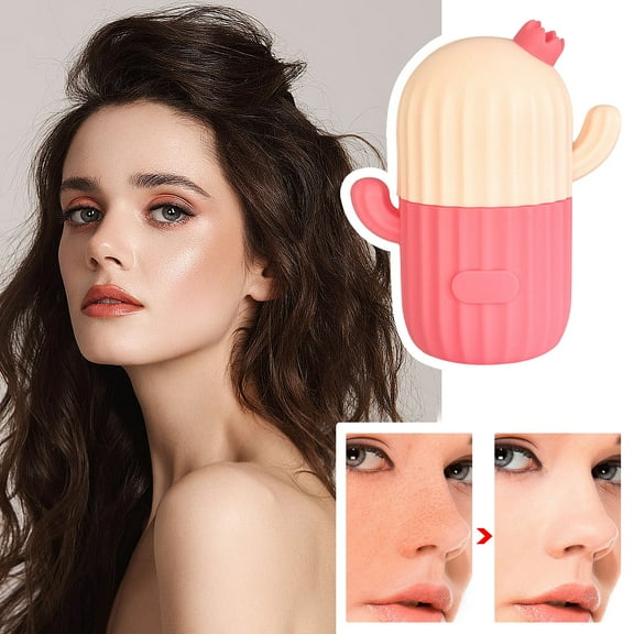 Portable Face Ice Mask, Facial Ice Roller, Thickened Cactus Ice Tray for Spa-Like Relaxation and Skin Rejuvenation, Travel-Friendly Compact Design, Easy To Use, Soothing Facial Massage Tool