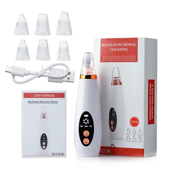 Portable Facial Cleanser with Three Suction Modes and Six Interchangeable Heads for Customized Pore Care, Usb Rechargeable