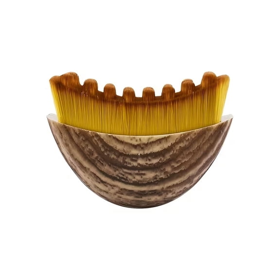 Portable Facial Massager with Contour Brush - Soft Nylon Bristles for Sensitive Skin, Reduces Puffiness and Lymphedema, Light Beige Design
