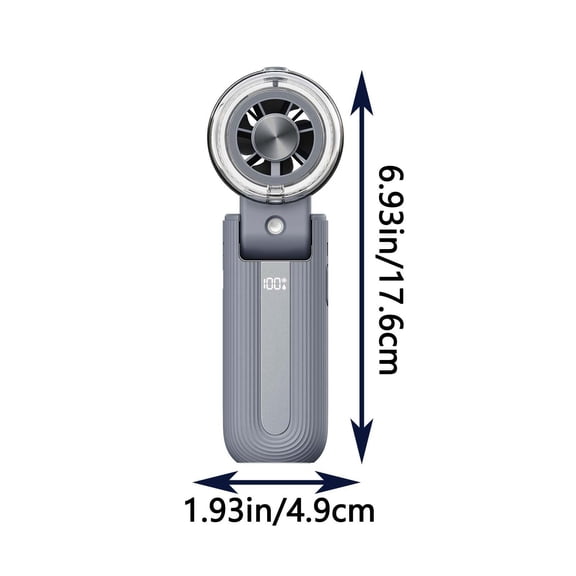 Portable Fan, 5-In-1 Handheld Mist Spray Ice Compress Foldable Mini Air Conditioner, Usb Rechargeable with Digital Display, Semiconductor Cooling, 3600Mah Battery, for Travel Commute Office