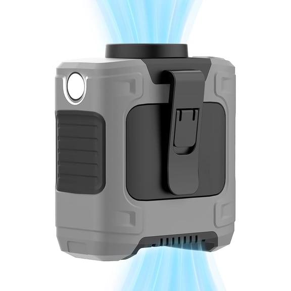 Portable  Fan    Clip Fan 18000RPM With  12H Working Time 3-speed adjustment with  flashlight Portable fan for Outdoor Jobsite and (Gray)