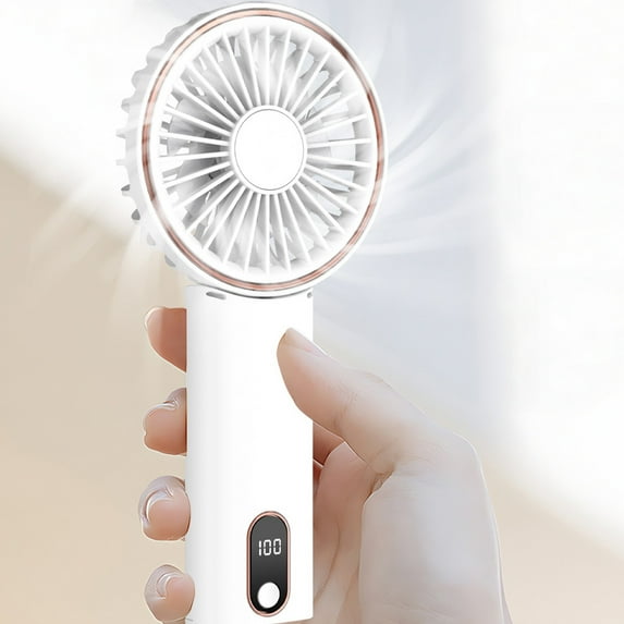 Portable Fan Handheld,2000mAh Rechargeable Battery,4 Speed Wind,LED Digital Display,Foldable Electric Personal Mini Travel Fan,Summer Essentials Gifts for Women Girl(White)