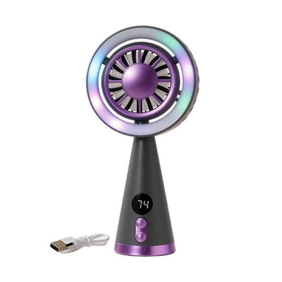 Portable Fan,High-Speed Rechargeable Handheld Mini Fan, LED Display, 360° Rotating Detachable Clip, Stroller Fan for Baby, Travel Essentials, Summer Gifts for Women and Men(Gray)