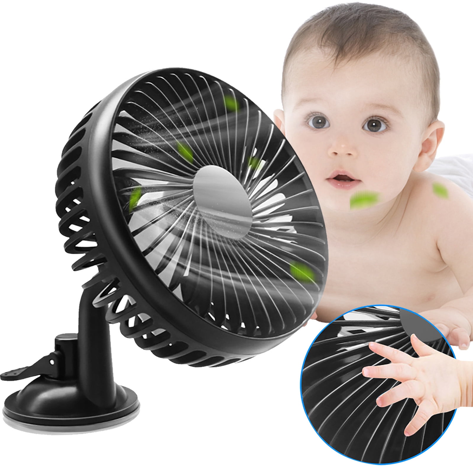 Portable Fan Pivoting High Work Rechargeable USB Stroller Car Seat Desk Bike And Crib Battery