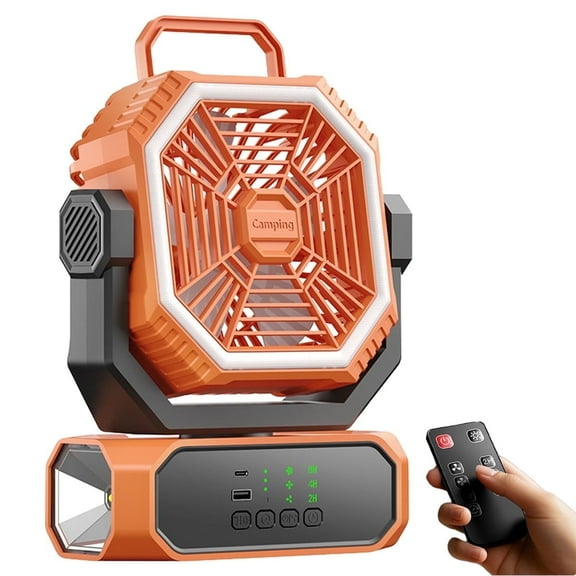 Portable Fan Rechargeable, 20000mAh Cordless Battery Powered Fan with Flashlight Mode, USB C Battery Operated for Travel Bedroom Home Camping Tent Office Beach Desk Fishing Table