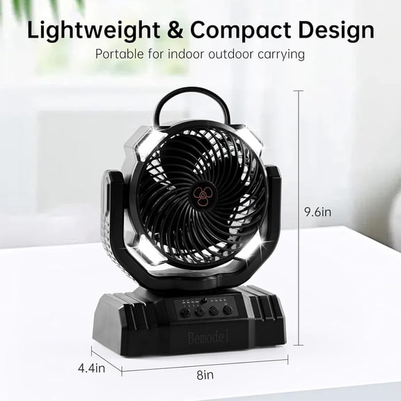 Portable Fan Rechargeable, 20000mAh Cordless Battery Powered Fan with LED Lantern, Remote Control, Timer, USB C Battery Operated for Travel Bedroom Home Camping Tent Office Beach Desk Fishing Table
