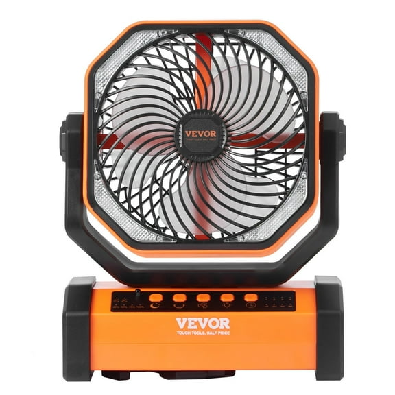 Portable Fan Rechargeable 9 inch, Battery Powered Fan with LED Lantern, 4 Speeds Adjustable & 45°/90°Automatic Swivel & Timer , USB Battery Operated Fans for Travel Bedroom Home Camping Office