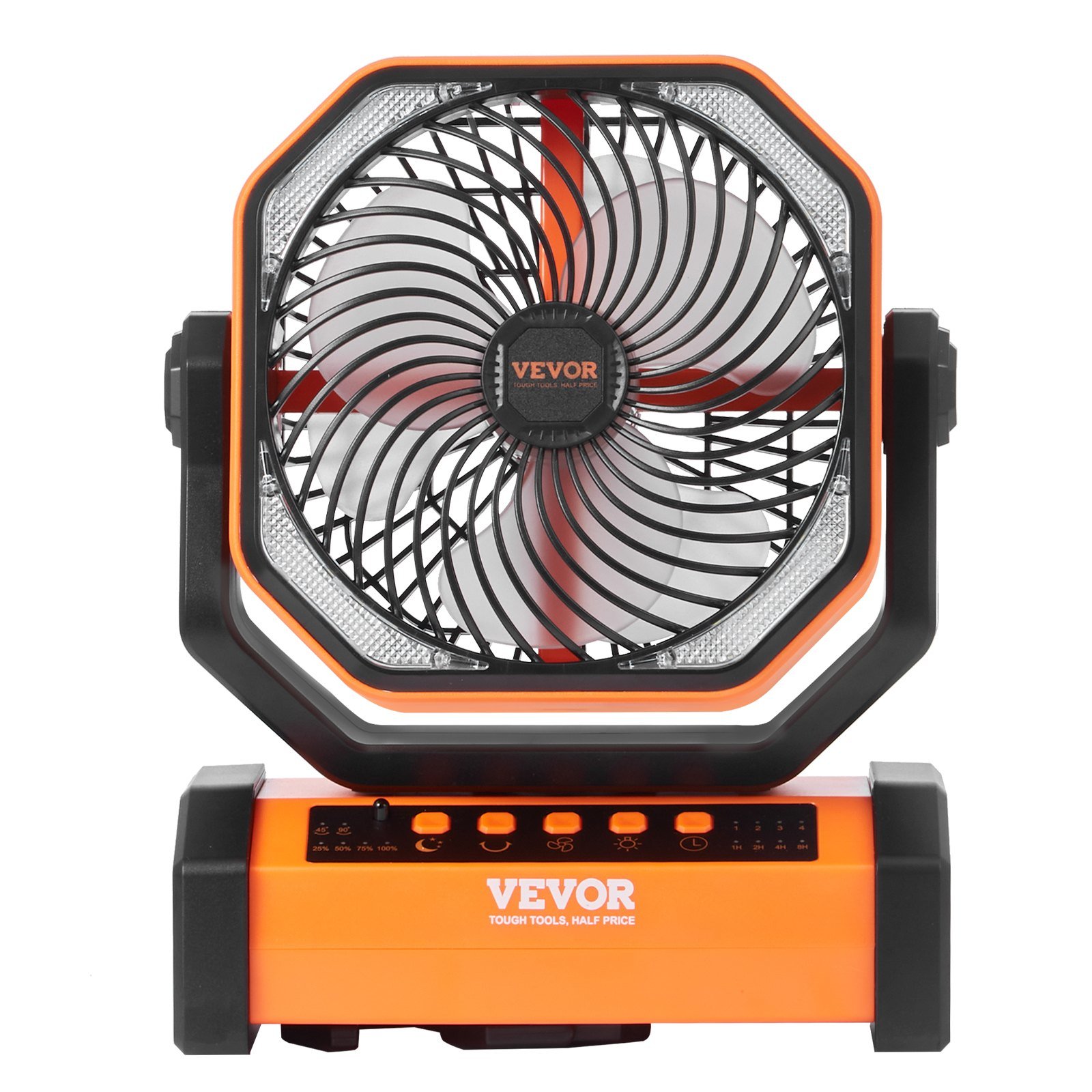 Portable Fan Rechargeable 9 inch, Battery Powered Fan with LED Lantern, 4 Speeds Adjustable & 45/90Automatic Swivel & Timer , USB Battery Operated Fans for Travel Bedroom Home Camping Office