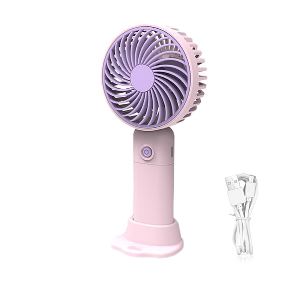Portable Fan Rechargeable USB Handheld Mini Fan for Dormitory Office Use 17.5 cm 300 mAh Battery 3 Speeds Silent Operation