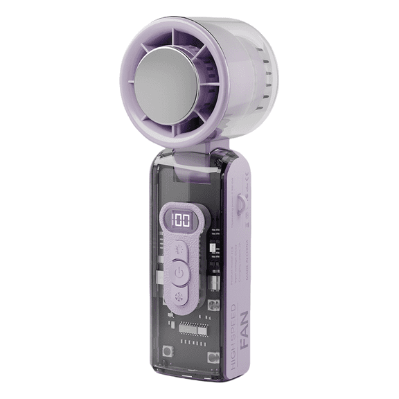 Portable Fan Semiconductor Refrigeration High-Speed Fan Rechargeable Handheld Outdoor Turbo Fan Air Conditioner,1 * Fan 1 * charging Cable,Purple
