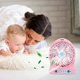 thumbnail image 1 of Portable Fan, Silent USB Desktop Fan with LED Light, Rechargeable Battery Powered 3-Speed Mini Fan for Office Bedroom Desk Outdoor Use, Pink, 1 of 7