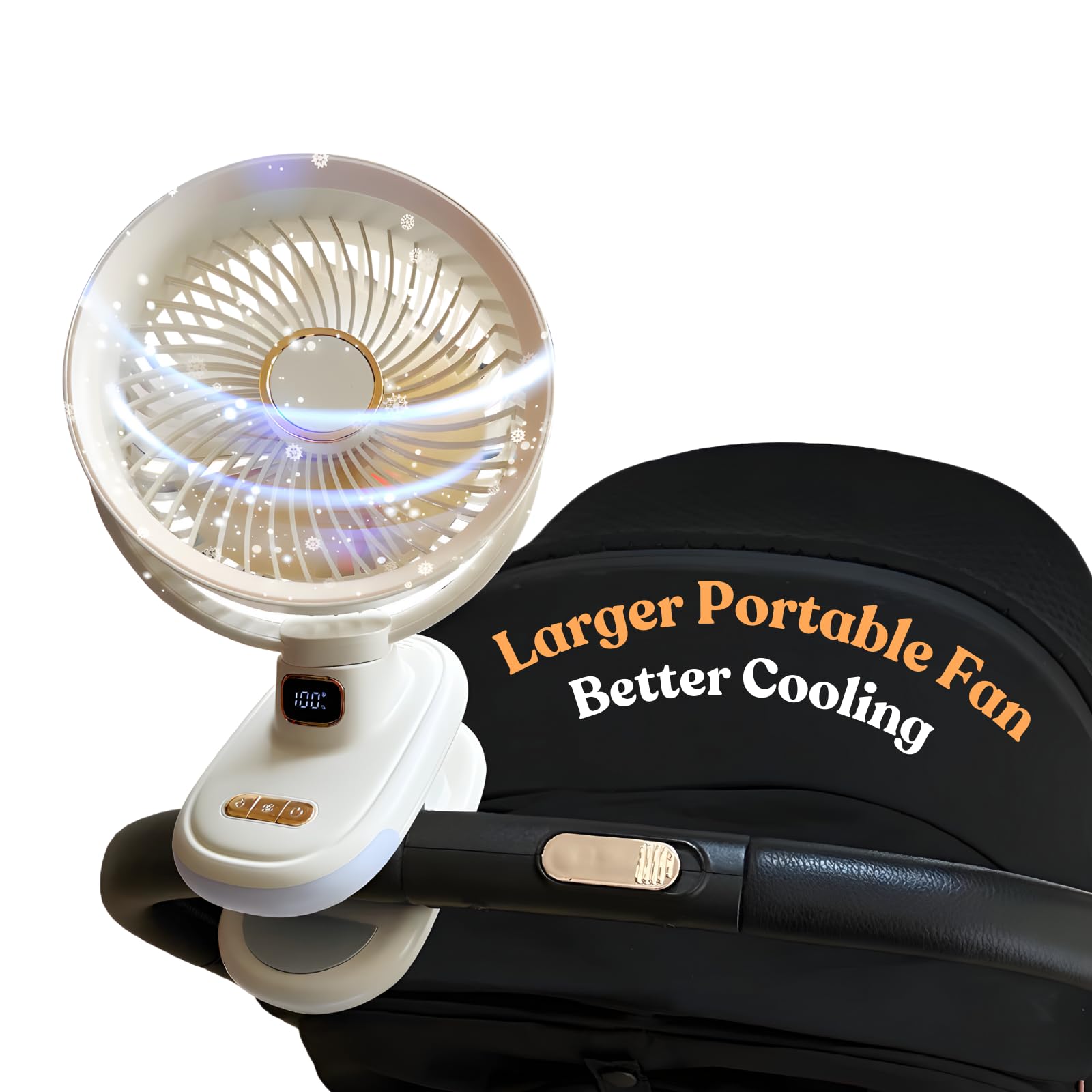 Portable Fan for Stroller 6inch Rechargeable Stroller Fan Clip on