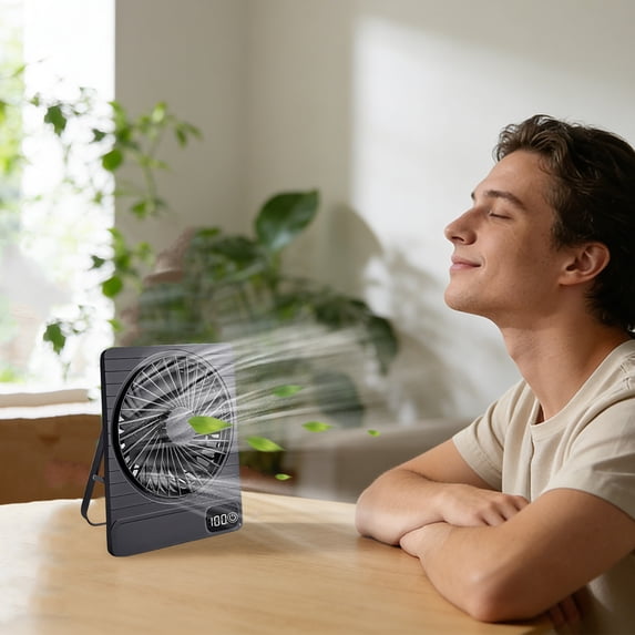 Portable Fan for Travel, Small Desk Fans Rechargeable, Mini Foldable Desktop Fans Small Quiet with Strong Wind for Home Office Desktop Bedroom